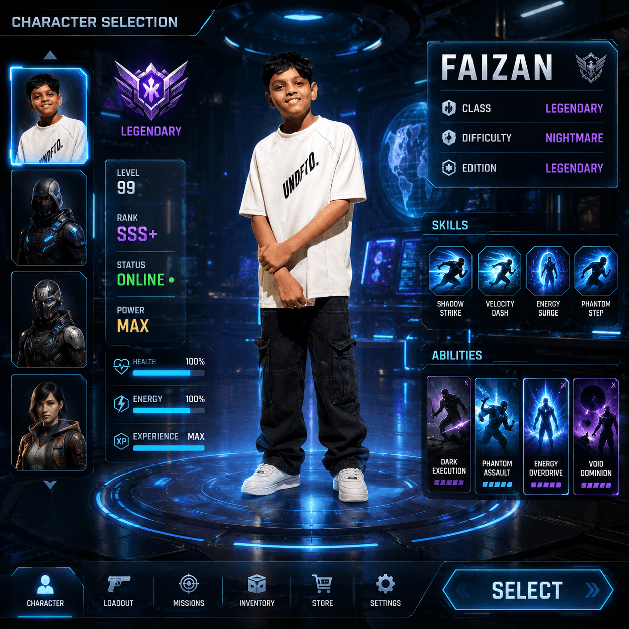 Game Character Selection Screen Profile Picture
