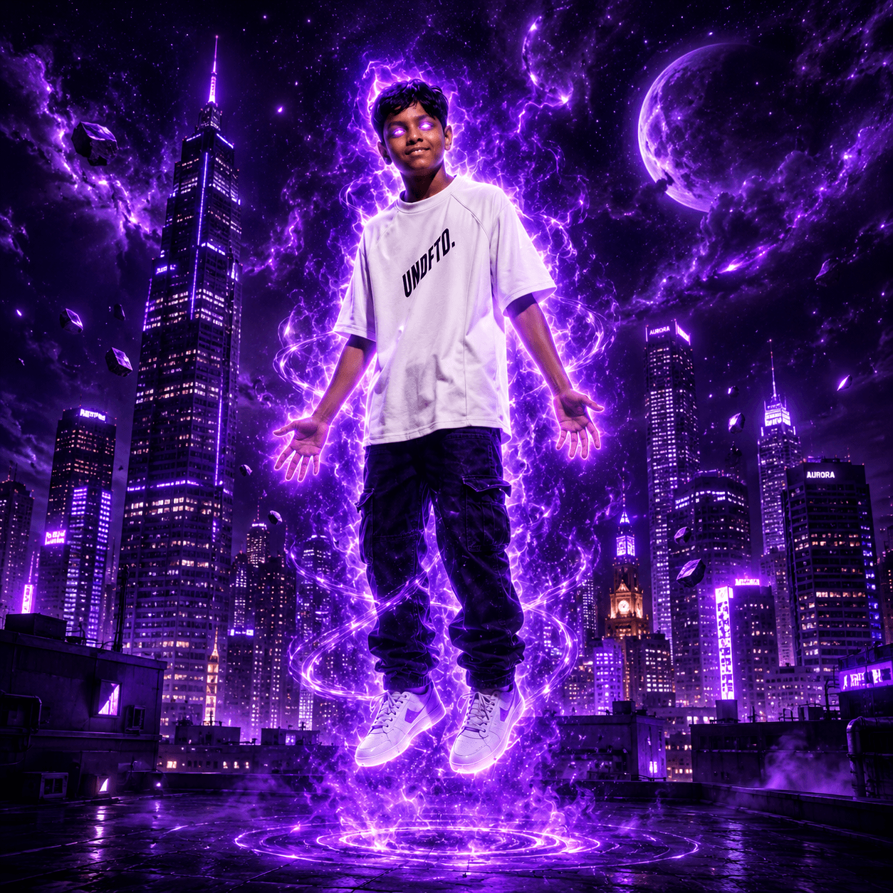 Purple Cosmic Aura Floating Profile Picture