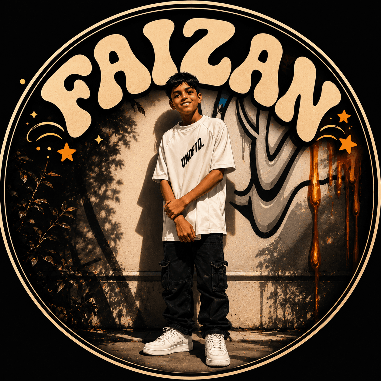 Groovy Melting Typography Circle Profile Picture